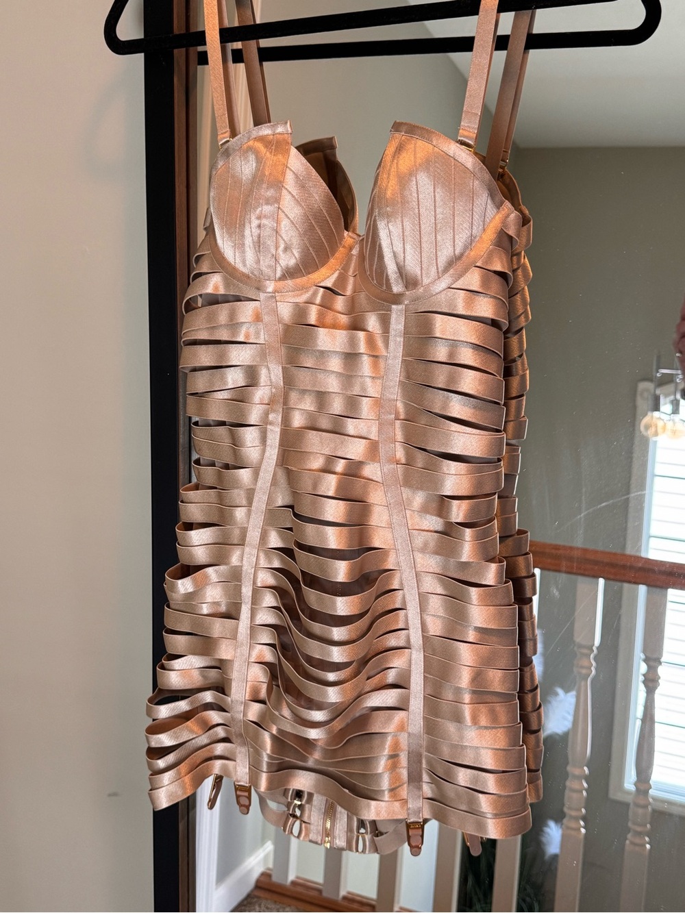 Sexy Bordelle Adjustable Angela Dress in Caramel - Picture 3 of 8